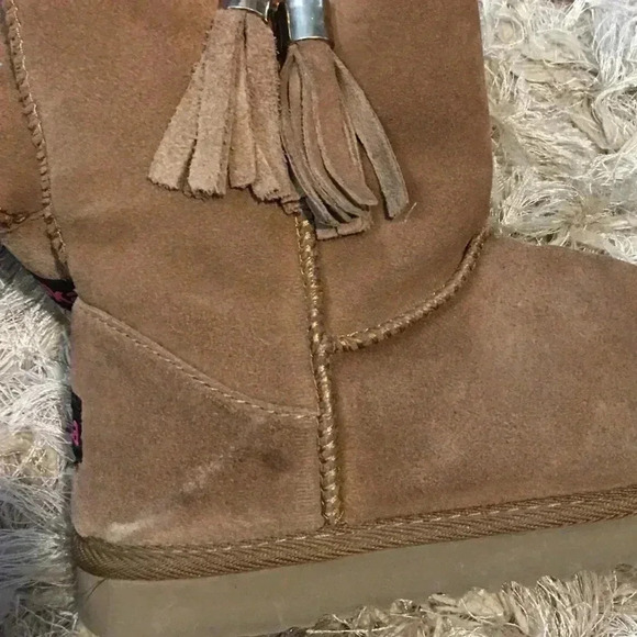 Ukala boots fringe suede wool preowned - Picture 6 of 10